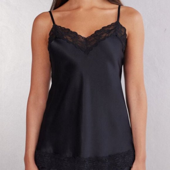 Intimissimi Lace and Silk Top in Black - Picture 3 of 4
